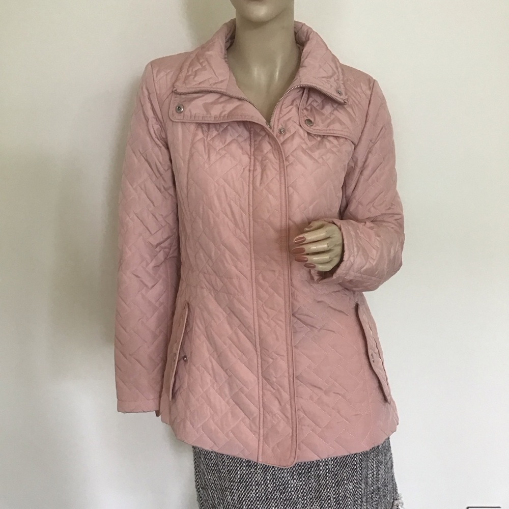 Cole Haan Signature Light Dusty Rose Pink Quilted Pacakble‎ Puffer Coat Jacket S